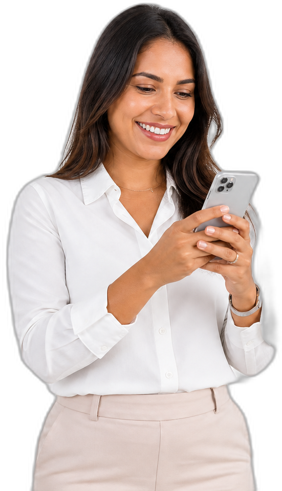 Cliente recebendo orientação financeira pelo smartphone